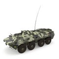 BTR-80 amphibious armoured personnel carrier on white. 3D illustration