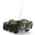 BTR-80 amphibious armoured personnel carrier on white. 3D illustration