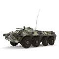 BTR-80 amphibious armoured personnel carrier on white. 3D illustration