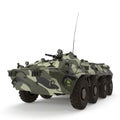 BTR-80 amphibious armoured personnel carrier on white. 3D illustration