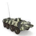 BTR-80 amphibious armoured personnel carrier on white. 3D illustration