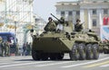 The BTR-82A on the March. Rehearsal of parade in honor of Victory Day on Palace square. Saint-Petersburg