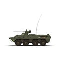 BTR-80 wheeled armoured vehicle personnel carrier on white. 3D illustration