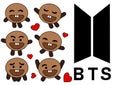 BTS icon shooky illustrations fanart Royalty Free Stock Photo