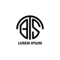 BTS initial logo template graphic illustration circle design Royalty Free Stock Photo