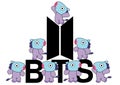 BTS icon illustrations fanart Royalty Free Stock Photo