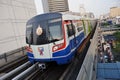 BTS Skytrain on Elevated Rails in Central Bangkok Royalty Free Stock Photo