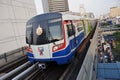 BTS Skytrain on Elevated Rails in Central Bangkok