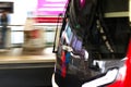 BTS Skytrain motion blur in city Thailand