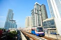 BTS or Skytrain at a Station in Bangkok