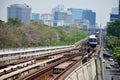 BTS or Skytrain stop receive people at Mochit station