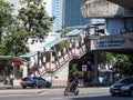 BTS station Victory Monument BANGKOK THAILAND-30 OCTOBER 2018;Is a sky train station Elevated over Phayathai Road. Bangkok Front