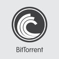 BTT - Bittorrent. The Icon of Money or Market Emblem.