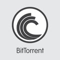 BTT - Bittorrent. The Logo of Coin or Market Emblem.