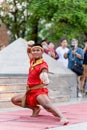 Buakaw Banchamek Famouse Muay Thai Fighter during Wai Kru Ceremony at Tree Kings Monument in Chiang Mai, Thailand on 17 March 2023 Royalty Free Stock Photo