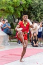 Buakaw Banchamek Famouse Muay Thai Fighter during Wai Kru Ceremony at Tree Kings Monument in Chiang Mai, Thailand on 17 March 2023 Royalty Free Stock Photo