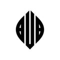 BUB circle letter logo design with circle and ellipse shape. BUB ellipse letters with typographic style. The three initials form a Royalty Free Stock Photo