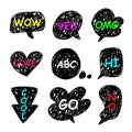 Speech bubbles hand drawn doodles Royalty Free Stock Photo