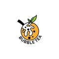 Bubble Drink Tea Logo. Good for Boba Milk Shake, thai tea, pearl, fresh fruit juice sweet beverage.