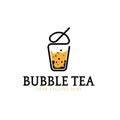 Bubble Drink Tea Logo. Good for Boba Milk Shake, thai tea, pearl, fresh fruit juice sweet beverage.