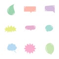 Set of Cute speech bubbles vector design Royalty Free Stock Photo