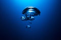 Bubble of air underwater Royalty Free Stock Photo