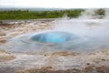 Bubble appear before the eruption of the geyser Strokkur Royalty Free Stock Photo