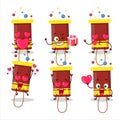 Bubble blaster firework cartoon character with love cute emoticon