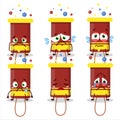 Bubble blaster firework cartoon character with sad expression