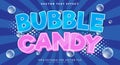 Bubble Candy 3d editable text effect Template Royalty Free Stock Photo