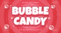Bubble Candy 3d editable text effect Royalty Free Stock Photo