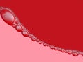 bubble chain on surface in red soft drink, close up, abstract red background of bubbles Royalty Free Stock Photo