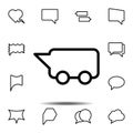 bubble, chat, bus icon. Simple thin line, outline vector element of chat bubble icons set for UI and UX, website or mobile Royalty Free Stock Photo