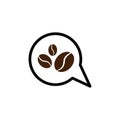 Bubble chat coffee vector design template illustration