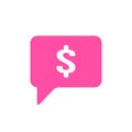 Bubble chat dollar message money icon