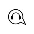 Bubble chat headphone vector design template illustration Royalty Free Stock Photo
