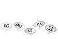 Bubble Chat - Komunikasi Communication in Indonesia Language, isolated on white