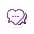 heart bubble chat logo design template