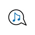 Bubble chat music vector design template illustration