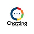 bubble chat music video social multimedia vector logo design or illustration
