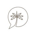 Bubble chat talk with coconut tree logo design, vector graphic symbol icon illustration creative idea Royalty Free Stock Photo