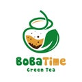 Bubble coffee drink logo