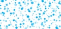 Bubble confetti background, seamless blue bubbles on white background, Vector image Royalty Free Stock Photo