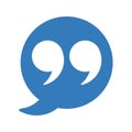 Bubble, doublequote, example icon. Blue color design