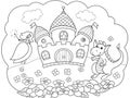 Bubble is a dream. The story of the princess, the dragon and the castle. A childrens fairy tale. Vector storybook. Royalty Free Stock Photo