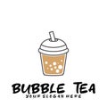 Bubble drink tea logo icon