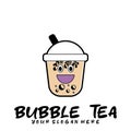 Bubble drink tea logo icon