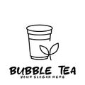 Bubble drink tea logo icon