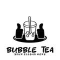 Bubble drink tea logo icon