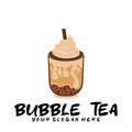 Bubble drink tea logo icon